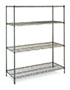 Four Shelf Epoxy Green Wire Shelving